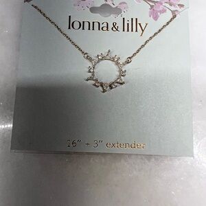 LONNA & LILLY gold-tone crystal wreath necklace